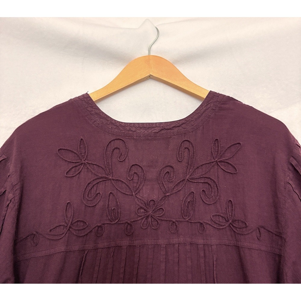 Women's Burgundy Tunic Top T1 - Picture 6 of 9